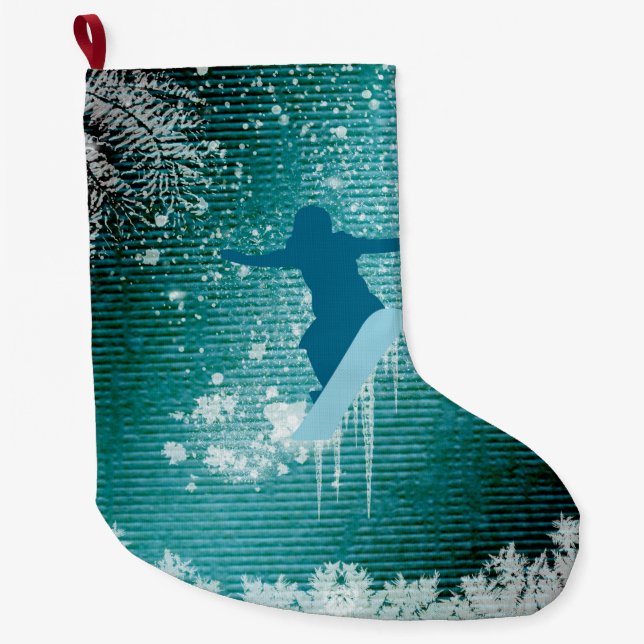 Meia De Natal Grande Esporte, snowboarding (Frente)