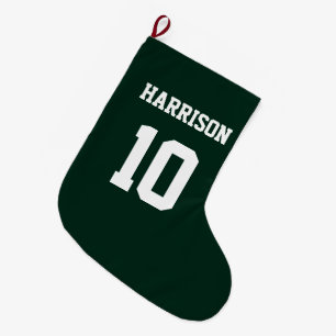 Meia De Natal Grande Esportes de varsidade pinheira escura verde branco