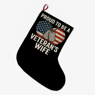 Meia De Natal Grande Esposa Orgulhosa de Veterano Dia dos Veteranos Pat