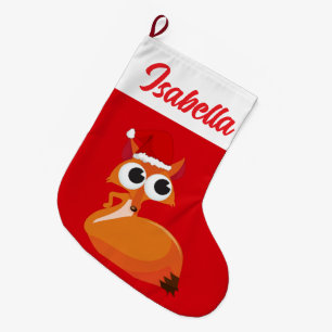 Meia De Natal Grande Esquilo de Natal Red Felry Santa hat Xmas