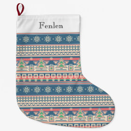 Meia De Natal Grande Estilo Aztec da Árvore de Natal - Feriado Único