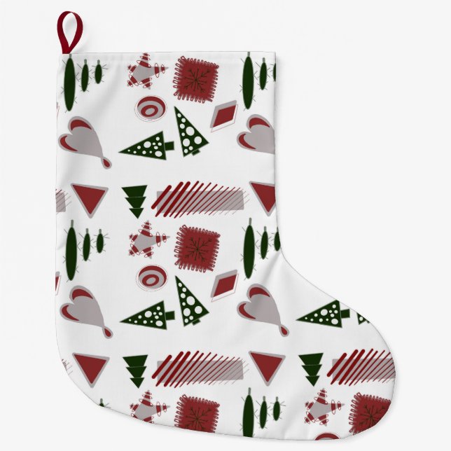 Meia De Natal Grande estocagem de abstrato de Natal (Frente)
