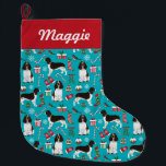 Meia De Natal Grande estocagem de natal em espanhol<br><div class="desc">"english springer spaniel" "dog stocking" "pet stocking" "custom name stocking" "christmas dog" "springer spaniel" "springer spaniel presente" "springer spaniel presente" "cachorros fofos"</div>