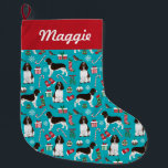 Meia De Natal Grande estocagem de natal em espanhol<br><div class="desc">"english springer spaniel" "dog stocking" "pet stocking" "custom name stocking" "christmas dog" "springer spaniel" "springer spaniel presente" "springer spaniel presente" "cachorros fofos"</div>