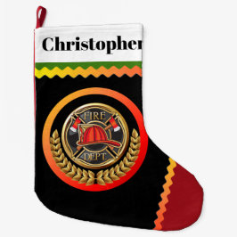 Meia De Natal Grande Estocagem de Natal para Bombeiros de Grande Folha