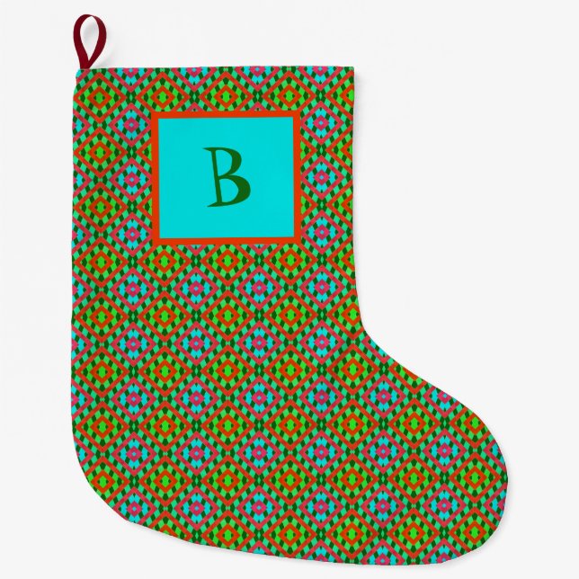 Meia De Natal Grande Estocagem personalizada de Natal (Frente)