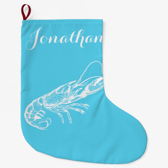 Meia De Natal Grande Estoque de lagosta de Natal costeiro (Frente)