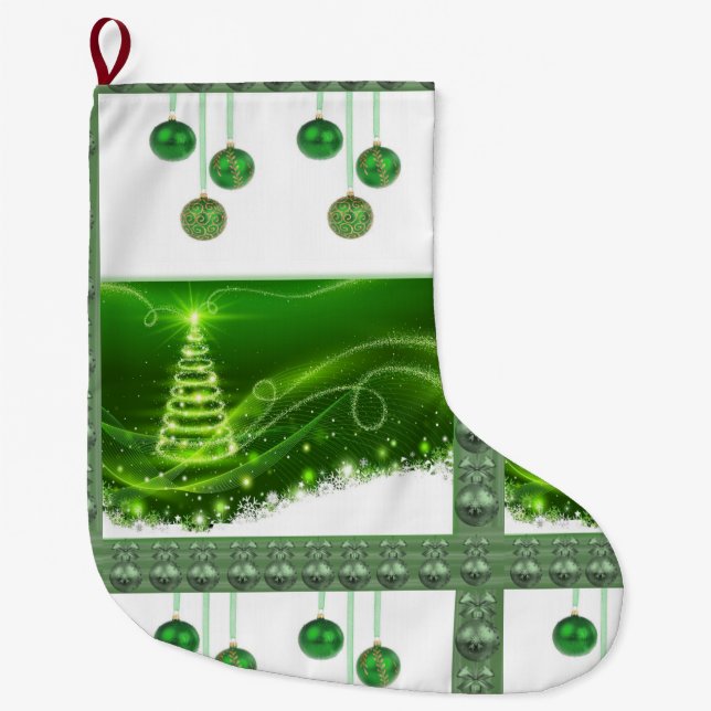 Meia De Natal Grande Estoque de Natal (Frente)
