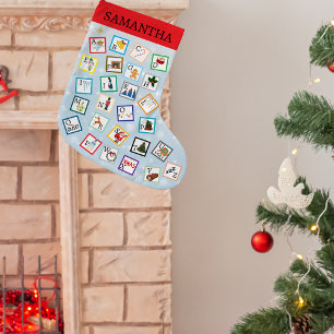 Meia De Natal Grande Estoque de Natal ABC
