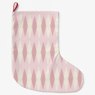 Meia De Natal Grande Estoque de Natal de Argyle Rosa Moderno do meio s