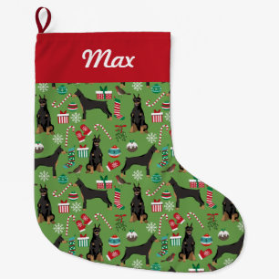 Meia De Natal Grande estoque de Natal doberman