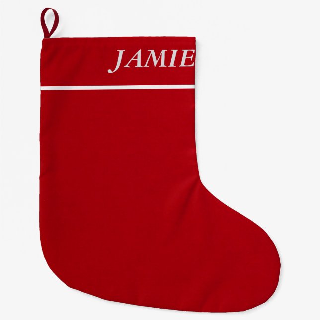 Meia De Natal Grande Estoque de Natal Personalizado (Frente)