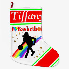 MEIA DE NATAL GRANDE ESTOQUE DE NATAL PERSONALIZADO BASQUETEBALL DE AMO