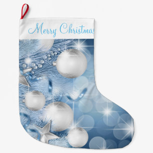 Meia De Natal Grande Estoque Natal/Ornamentos Azuis