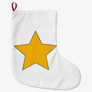 Meia De Natal Grande Estrela Amarela