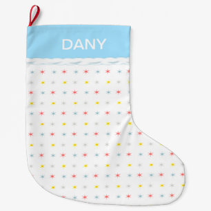Meia De Natal Grande Estrelas multicoloridas no estoque branco de natal