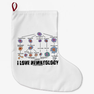 Meia De Natal Grande Eu Amo Hematologia Linhagem De Células Sanguínea