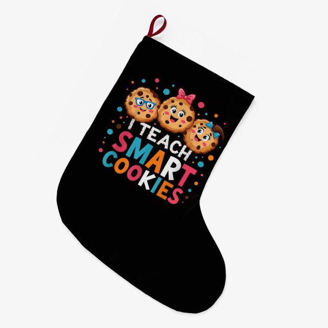 Meia De Natal Grande Eu Ensino Biscoitos Inteligentes Professor de Volt (Frente (Pendurada))