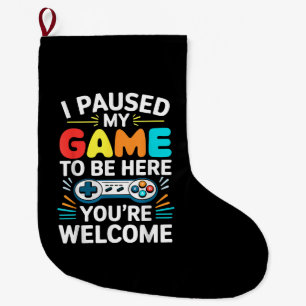 Meia De Natal Grande Eu Parei Meu Jogo Para Estar Aqui Camisas Homens M