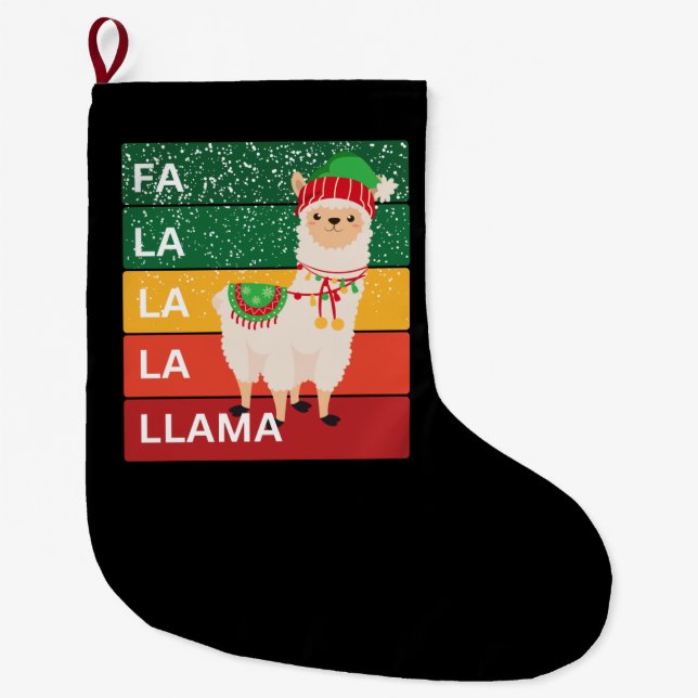 MEIA DE NATAL GRANDE FA LA LA LLAMA (Frente)