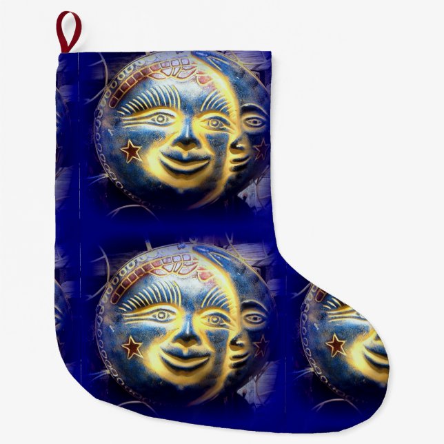 Meia De Natal Grande face do sol/ face da lua (Frente)