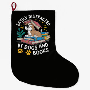 Meia De Natal Grande Facilmente Distraído por Cães e Livros Pets Divert