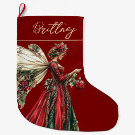 Meia De Natal Grande Fada de Natal Elegante Forestcore