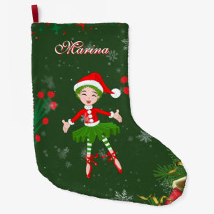 Meia De Natal Grande Fada Personalizada de Natal Bonita Bailarina