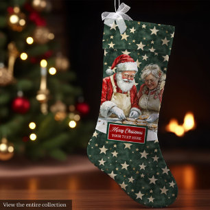 Meia De Natal Grande Família de Natal do Papai Noel Whimsical