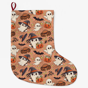 Meia De Natal Grande Fantasma de Halloween Fofo no Estilo Kawaii