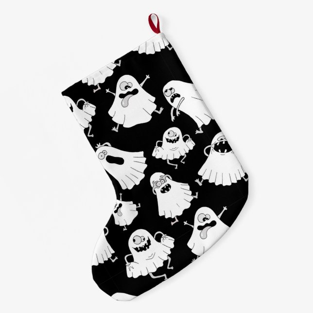 Meia De Natal Grande Fantasmas patinando nº 2 (Verso (Pendurada))