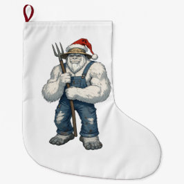 Meia De Natal Grande Fazendeiro do Yeti Abominável Snowman Natal Engraç