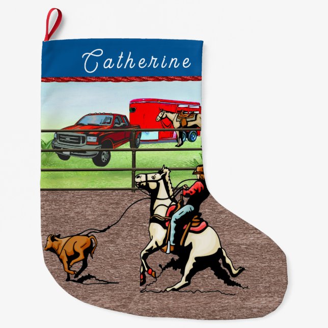 Meia De Natal Grande Feira de Cowgirl Ocidental (Frente)