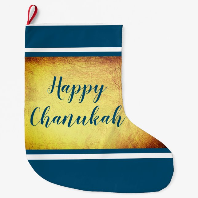 Meia De Natal Grande Feliz Chanukah (Frente)