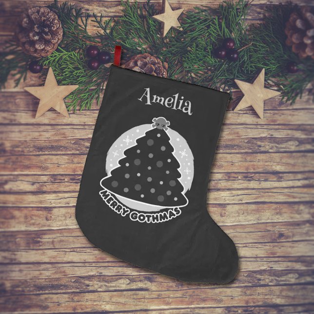 Meia De Natal Grande Feliz Gothmas Personalizada (Criador carregado)