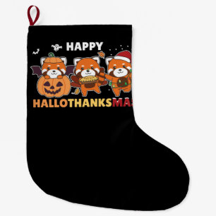Meia De Natal Grande Feliz Hallothanksmas Pandas Christmas Red Panda