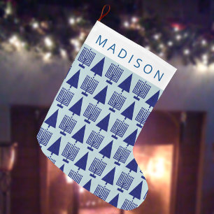 Meia De Natal Grande Feliz Interreligioso Chrismukkah Cute Chilte Name