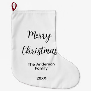 Meia De Natal Grande Feliz Natal adicione o nome da família ano texto p