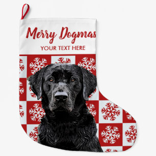 Meia De Natal Grande Feliz Natal Dogmas Black Lab Festivo Red