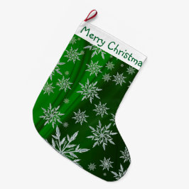 Meia De Natal Grande Feliz Natal Flocos de Neve