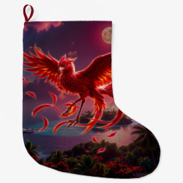 Meia De Natal Grande Fênix Carmesim da Maré enluarada.
