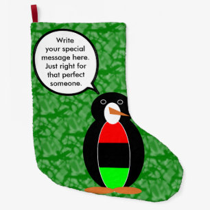 Meia De Natal Grande Feriado Afro-Americano Sra. Pinguim Falante