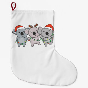 Meia De Natal Grande Feriado de Koala, Animais de Natal Cute Koalas