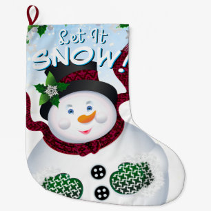 Meia De Natal Grande Feriado de Natal Snowman