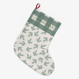 Meia De Natal Grande Feriado de Tipografia da Xadrez Verde do Buffalo C