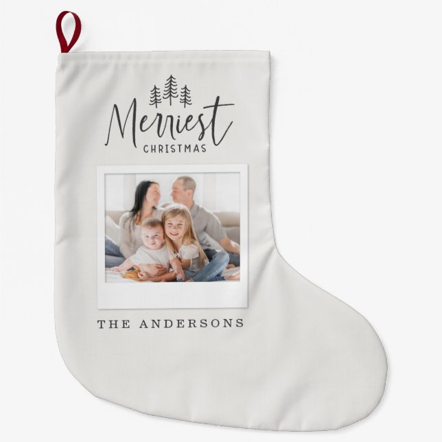 Meia De Natal Grande Férias da família russa de fotos de Natal mais fel (Frente)