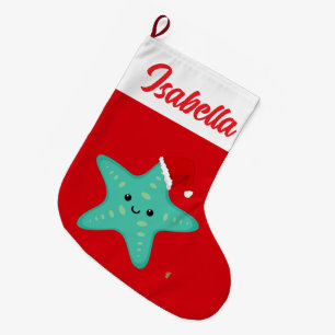 Meia De Natal Grande Festa de Papais noeis de peixes estrelas de Natal