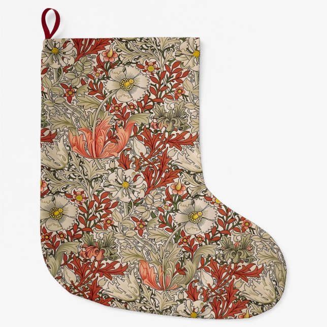 Meia De Natal Grande Festival de Flores William Morris Spring Compton (Frente)