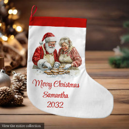 Meia De Natal Grande Festive Santa Claus Classic Red White Stocking