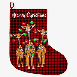 Meia De Natal Grande Festivo Holiday Giraffe Feliz Natal